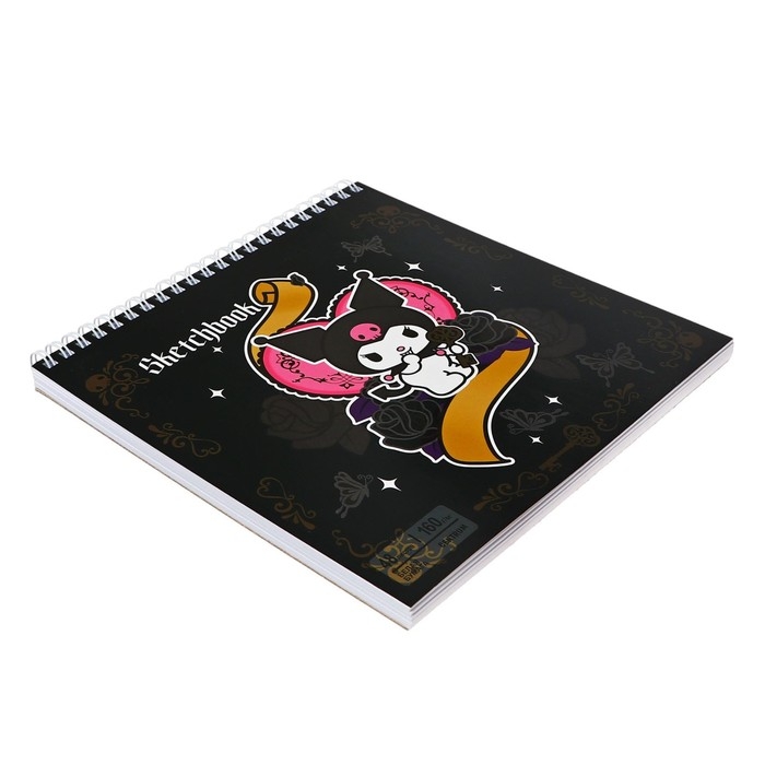 Скетчбук 190х190мм, 48 листов на гребне Kuromi 2, твердая обложка, блок 160г/м2 Скетчбук 190х190мм, 48 листов на гребне Kuromi 2, твердая обложка, блок 160г/м2