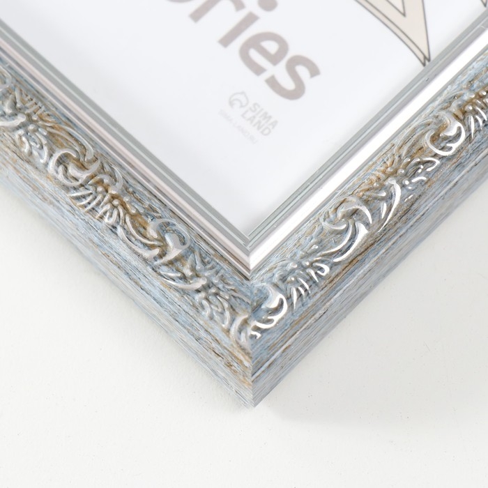 Фоторамка пластик Фоторамка пластик "Винтаж" 15х21 см, морозное серебро