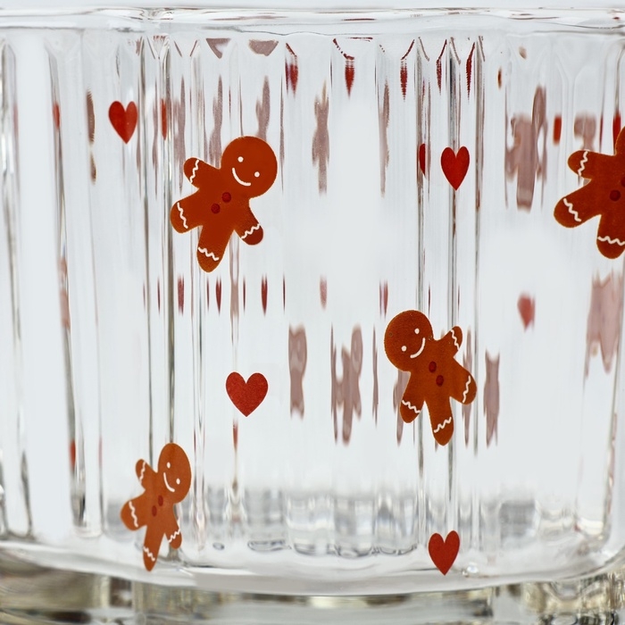 Кружка стеклянная новогодняя Дорого внимание «Прянечные человечки», 260 мл Кружка стеклянная новогодняя Дорого внимание «Прянечные человечки», 260 мл