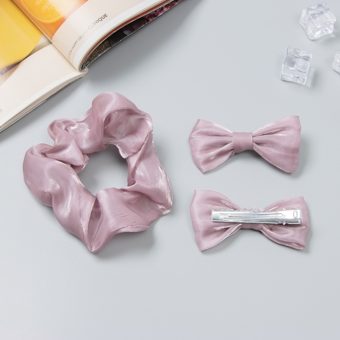 Набор для волос Набор для волос "Фелиция" (резинка 7 см, 2 зажима 6,5 см) классика, розовый