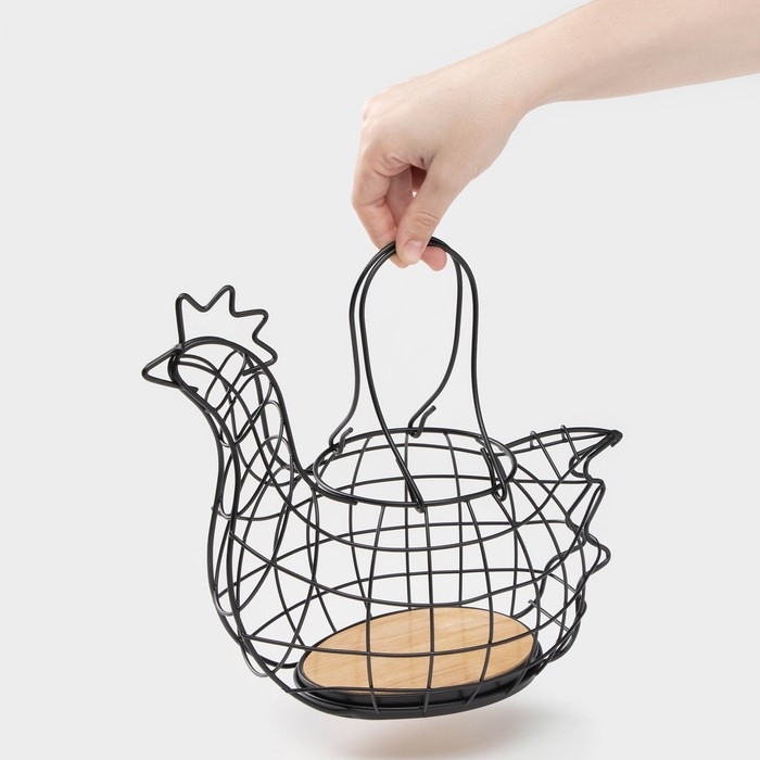 Корзина для яиц Доляна «Эстетика», цвет чёрный Корзина для яиц Доляна «Эстетика», цвет чёрный