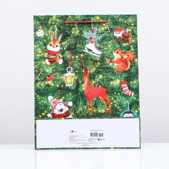 Новый год. Пакет подарочный "Салют подарков ", 33 х 42,5 х 10 см.