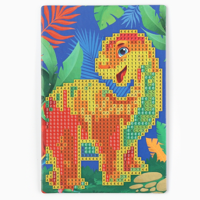 Алмазная мозаика для детей со светящимися стразами «Динозавр», 10 х 15 см, набор для творчества