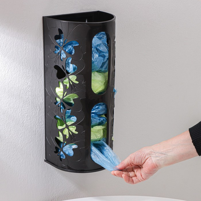 Корзина для пакетов Fly, 16,8×13,3×37,5 см, цвет чёрный Корзина для пакетов Fly, 16,8×13,3×37,5 см, цвет чёрный