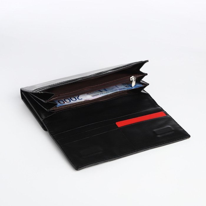 Кошелёк женский на магните, цвет чёрный Кошелёк женский на магните, цвет чёрный
