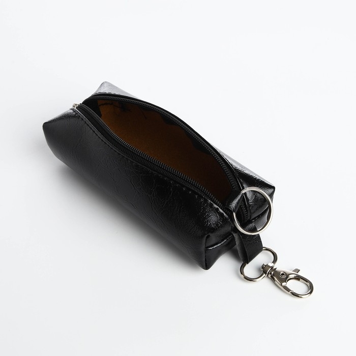 Ключница на молнии, длина 13 см, кольцо, карабин, цвет чёрный Ключница на молнии, длина 13 см, кольцо, карабин, цвет чёрный