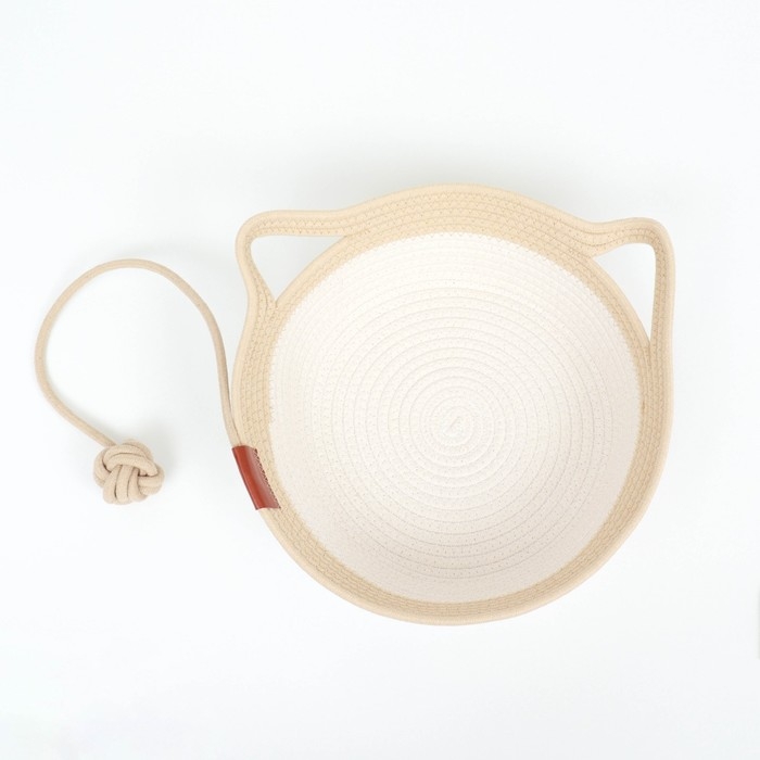 Экологичный лежак для животных (хлобчатобумажный) 35х35х12 см, вес до 5 кг,бело-бежевый Экологичный лежак для животных (хлобчатобумажный) 35х35х12 см, вес до 5 кг,бело-бежевый