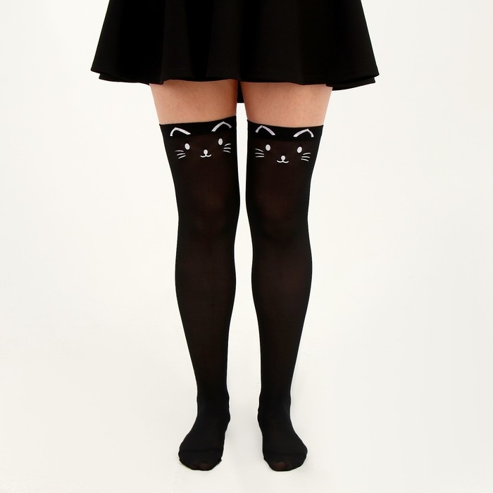 Карнавальный чулки «Кошечка», цвет чёрный, р. М Карнавальный чулки «Кошечка», цвет чёрный, р. М