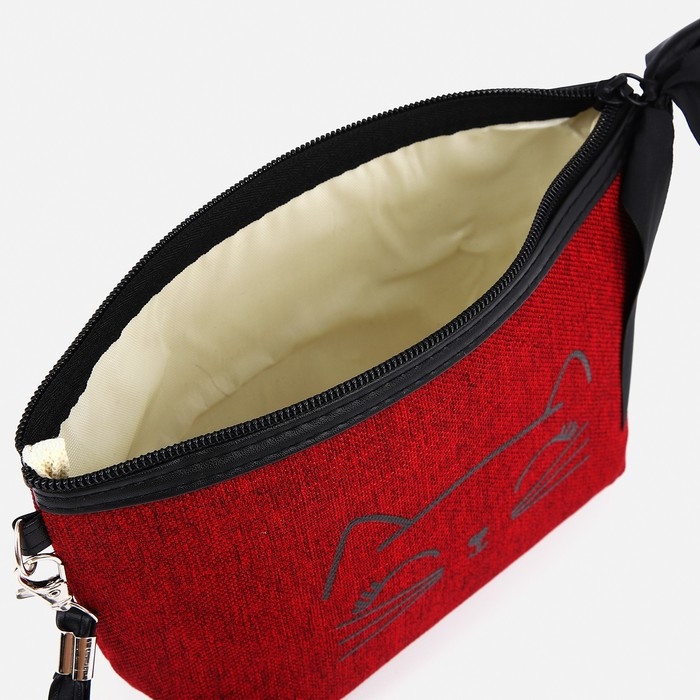 Косметичка на молнии, цвет бордовый Косметичка на молнии, цвет бордовый