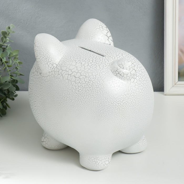Копилка керамика Копилка керамика "Свинка - белый кракелюр" 30х22х26 см