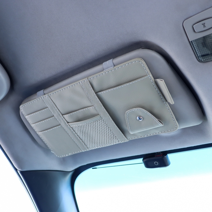 Органайзер на солнцезащитный козырек, 30×14.5 см, серый Органайзер на солнцезащитный козырек, 30×14.5 см, серый