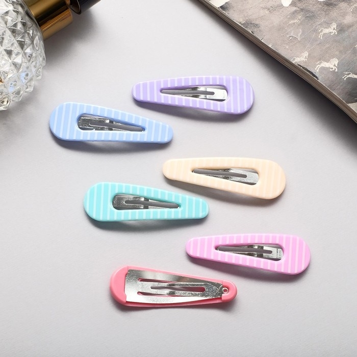 Невидимка для волос  Невидимка для волос "Беатрис" (набор 6 шт) полосы, 5 см