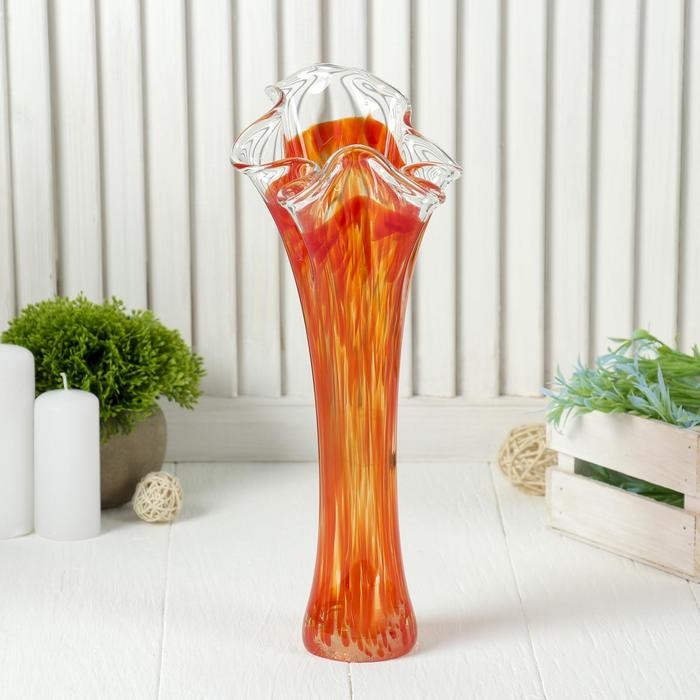 Ваза  Ваза "Волна"  красная 28 см