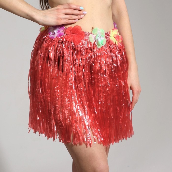 Гавайская юбка, цветная 40 см, МИКС Гавайская юбка, цветная 40 см, МИКС