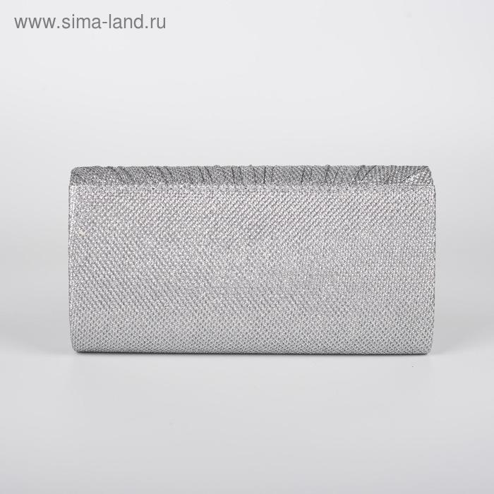 Клатч женский, отдел на клапане, длинная цепь, цвет серебристый Клатч женский, отдел на клапане, длинная цепь, цвет серебристый