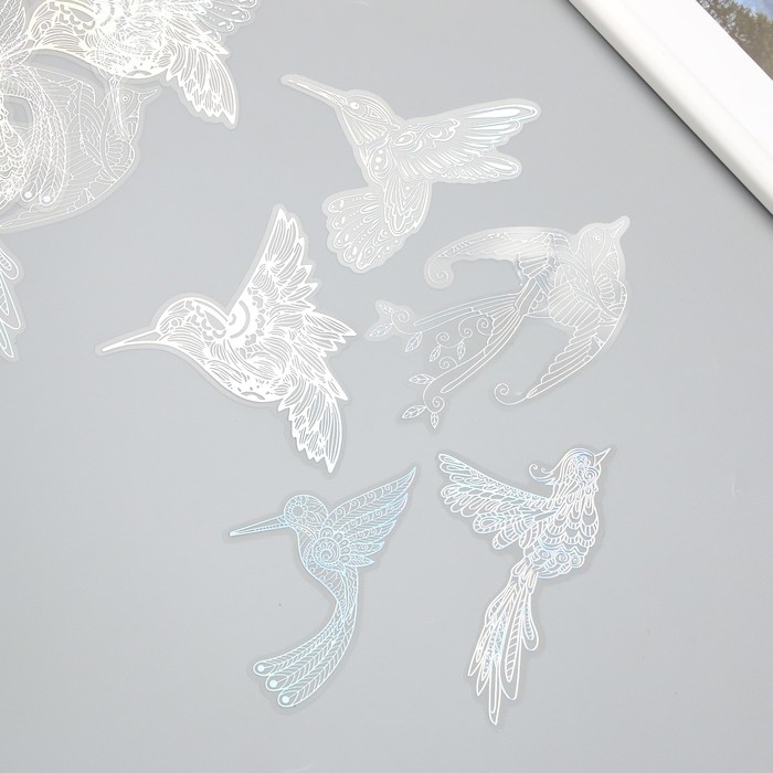 Наклейки для творчества Наклейки для творчества "Голография. Птички" d=10 см набор 10 шт 0,2х14х11 см