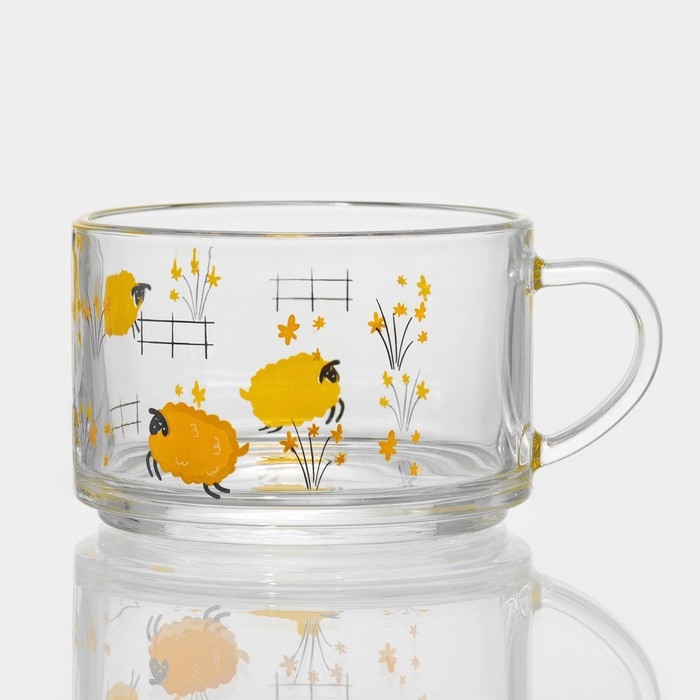 Набор кружек стеклянных &laquo;Весна&raquo;, 2 предмета: 420 мл