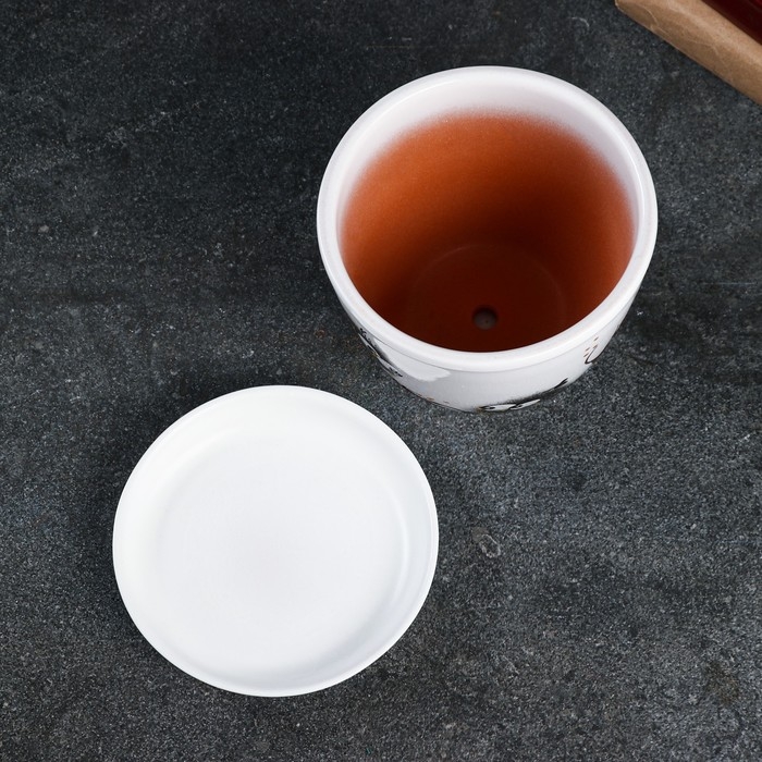 Горшок цветочный Горшок цветочный "Птички" 1 л, белый