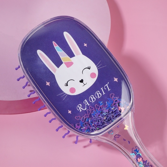 Расчёска массажная, широкая, 6 &times; 18 см, цвет фиолетовый