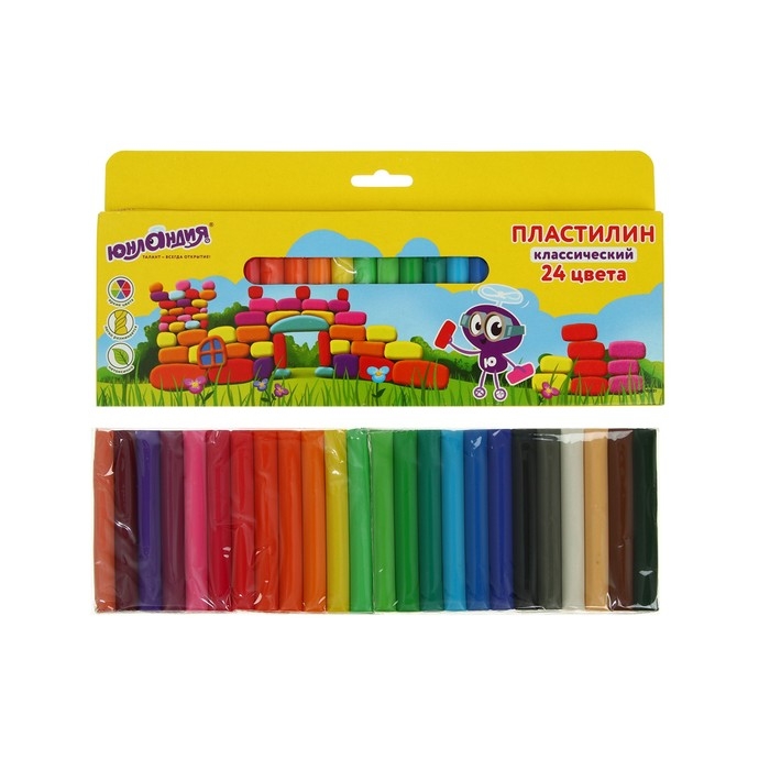 Пластилин 24цв 480г ЮНЛАНДИЯ ВЫСШЕЕ КАЧЕСТВО (Таиланд), 105031 Пластилин 24цв 480г ЮНЛАНДИЯ ВЫСШЕЕ КАЧЕСТВО (Таиланд), 105031