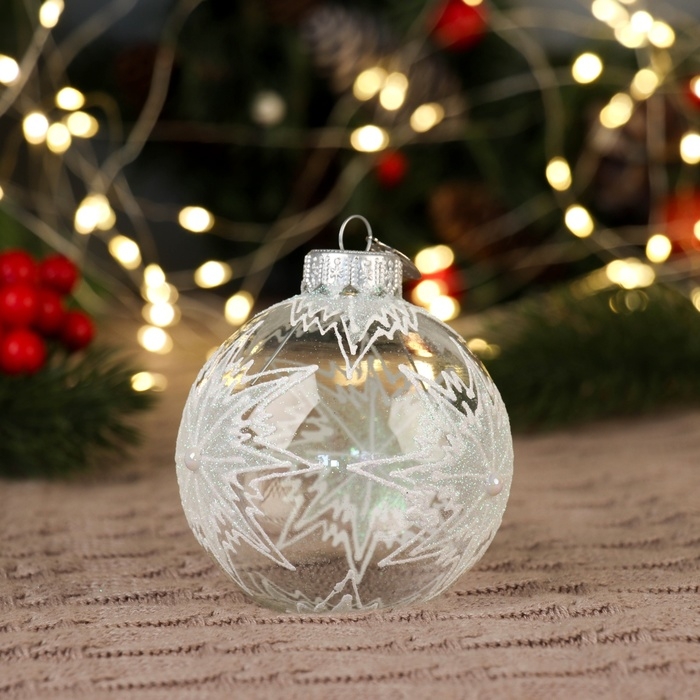 Шар Шар "Снежинка снежная", 85 мм., в подарочной упаковке