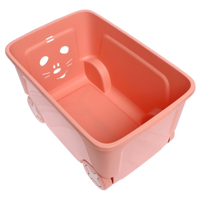Детский ящик для игрушек COOL, на колёсах, 50 литров, цвет персиковая карамель Детский ящик для игрушек COOL, на колёсах, 50 литров, цвет персиковая карамель