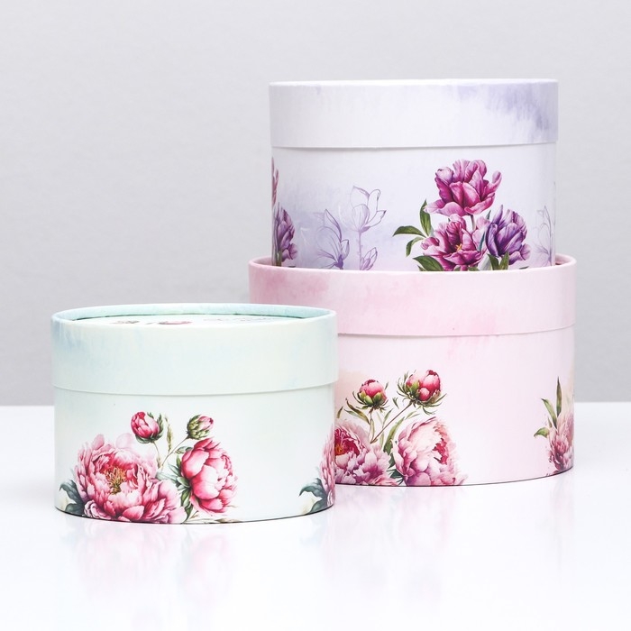 Набор шляпных коробок 3 в 1, Набор шляпных коробок 3 в 1,"Для тебя",16 х 10,14 х 9,13 х 8,5 см