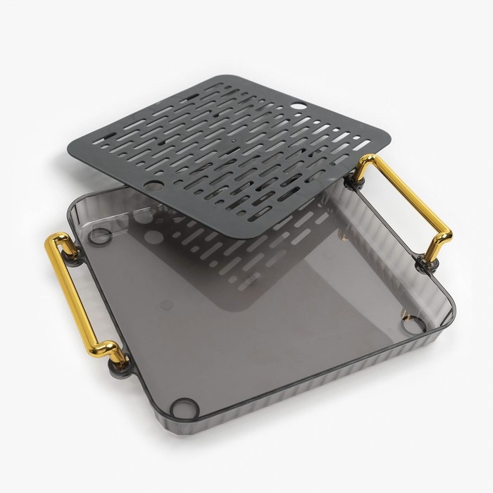 Поднос для чайной церемонии, 20.2 х 25.5 см, серый Поднос для чайной церемонии, 20.2 х 25.5 см, серый