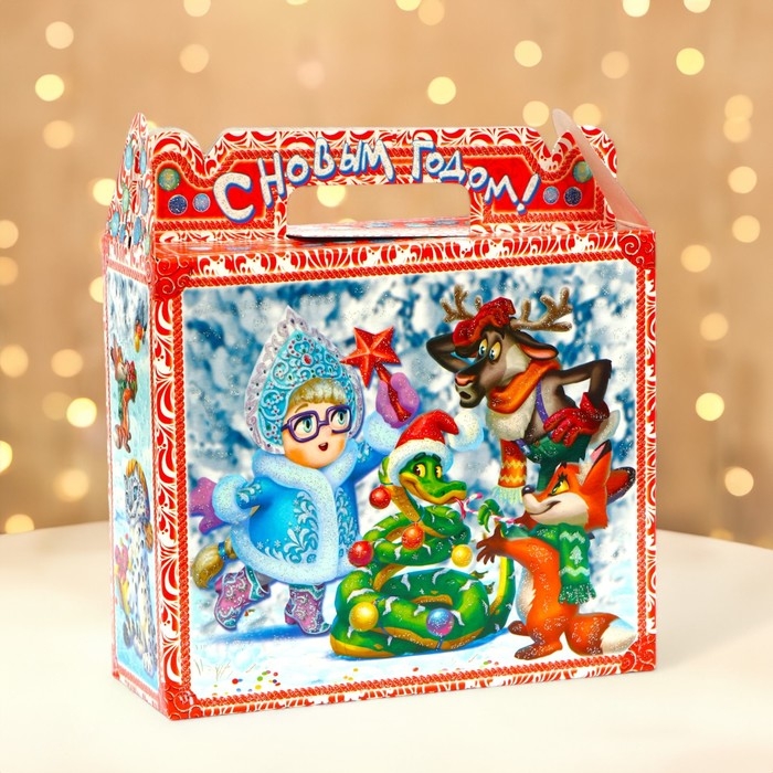 Новый год. Подарочная коробка новогодняя Чемоданчик малый Новый год. Подарочная коробка новогодняя Чемоданчик малый "Приключения начинаются" 17,3 х 6,5 х 15 см.