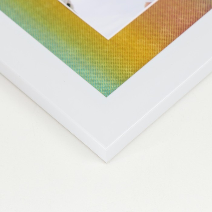 Фоторамка пластик, текстиль на 2 фото Фоторамка пластик, текстиль на 2 фото "Рассвет" с прищепками, белый 27,7х23 см