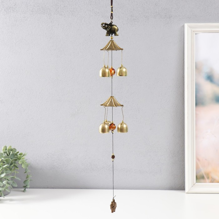 Музыка ветра металл Музыка ветра металл "Индийский слон" 6 колокольчиков 50 см