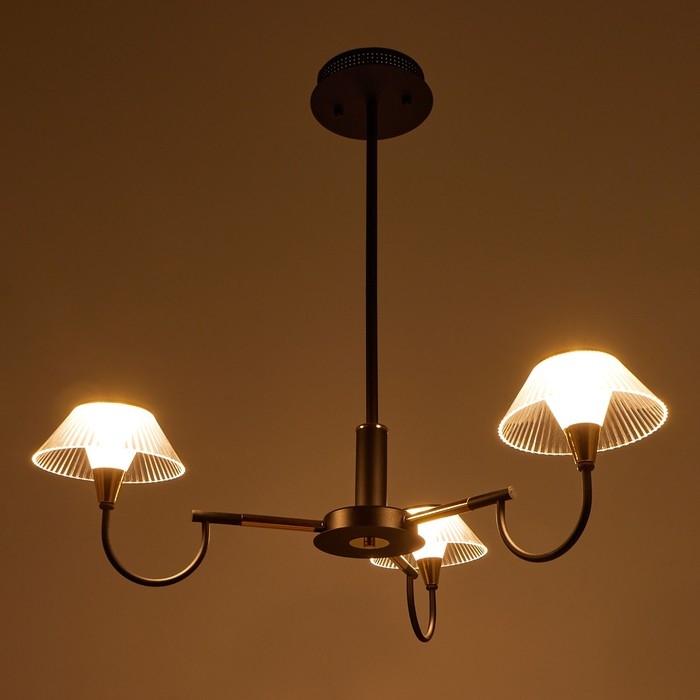 Люстра 1695/3 LED 72Вт 3000-6000К черно-золотой 65х65х26,5 см BayerLux