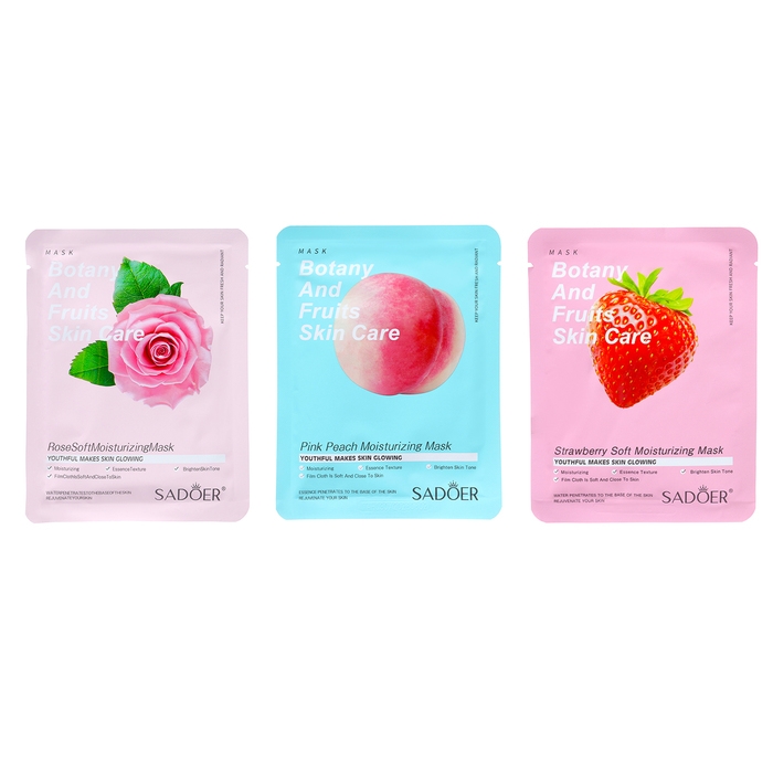 Набор увлажняющих, тканевых масок для лица &laquo;Botanika №1&raquo;, 3 шт