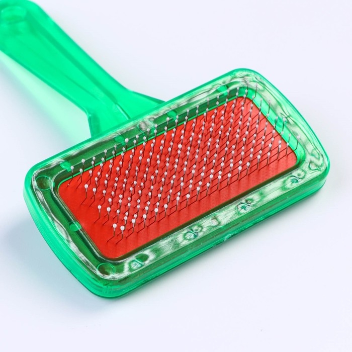 Пуходерка  Пуходерка "Симпл" с прозрачной ручкой, с каплями, 9,5 х 13,8 см, зелёная