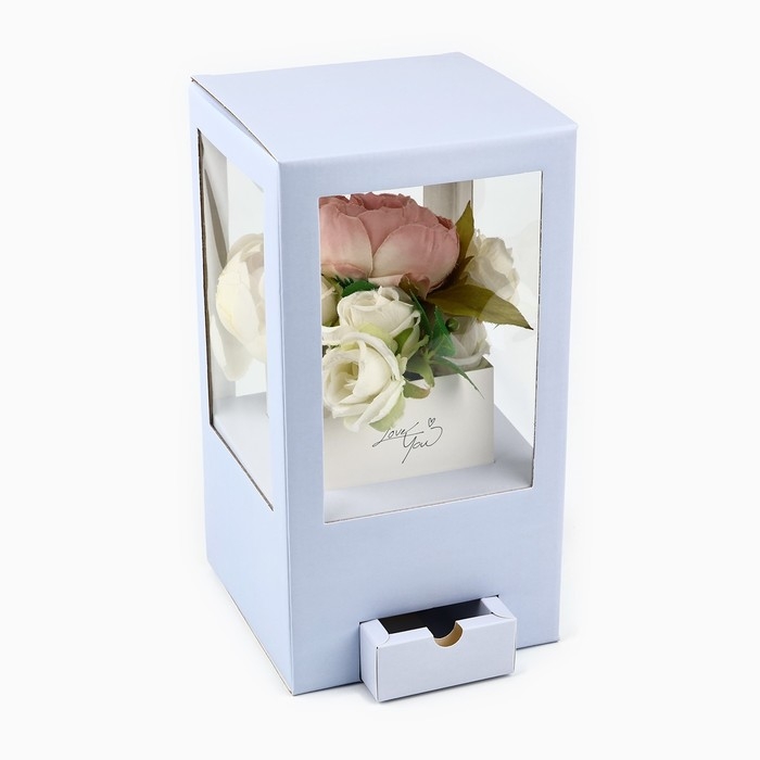 Коробка подарочная для цветов с вазой из МГК складная, упаковка, «Love», 16 х 23 х 16 см Коробка подарочная для цветов с вазой из МГК складная, упаковка, «Love», 16 х 23 х 16 см