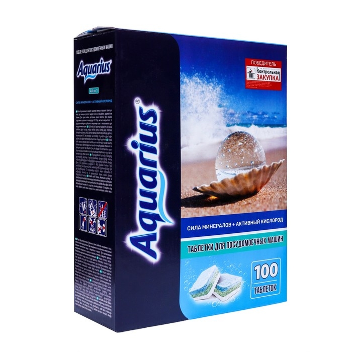 Таблетки для ПММ  Таблетки для ПММ "Aquarius" Сила Минералов + Активный Кислород, 100 шт