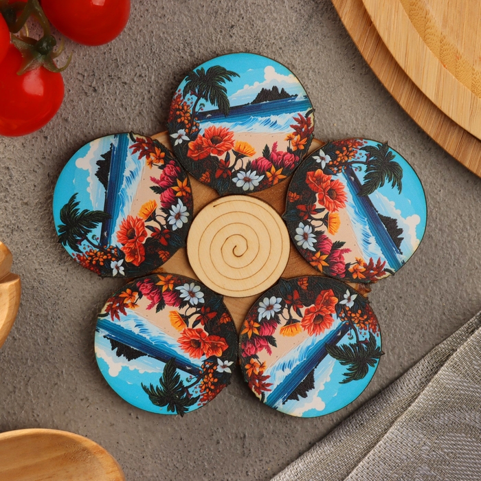 Подставка под горячее Подставка под горячее "Остров", D=12, можжевельник