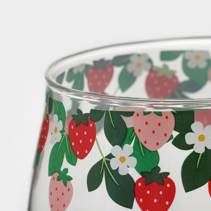 Кружка стеклянная с керамической крышкой и ложкой «Ягодка», 500 мл Кружка стеклянная с керамической крышкой и ложкой «Ягодка», 500 мл