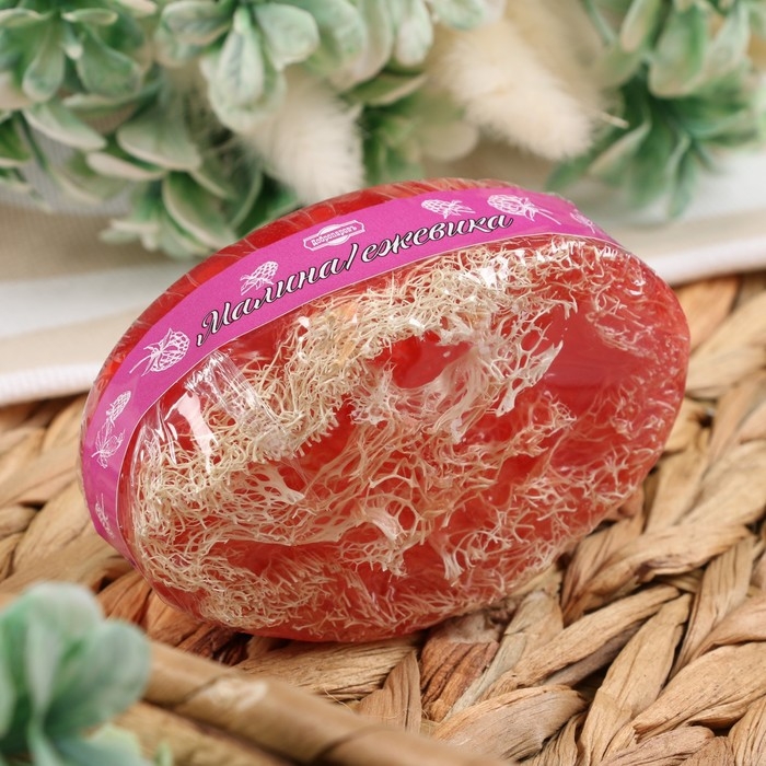 Мыло массажное с люффой Мыло массажное с люффой "Малина/Ежевика" 100 г "Добропаровъ" розовый