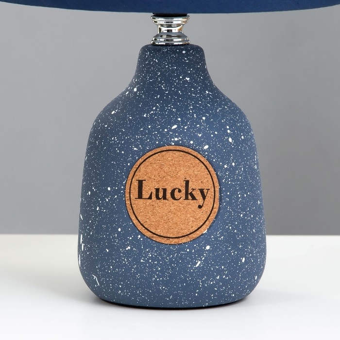 Настольная лампа Лаки E14 40Вт синий 19х19х31 см RISALUX Настольная лампа Лаки E14 40Вт синий 19х19х31 см RISALUX