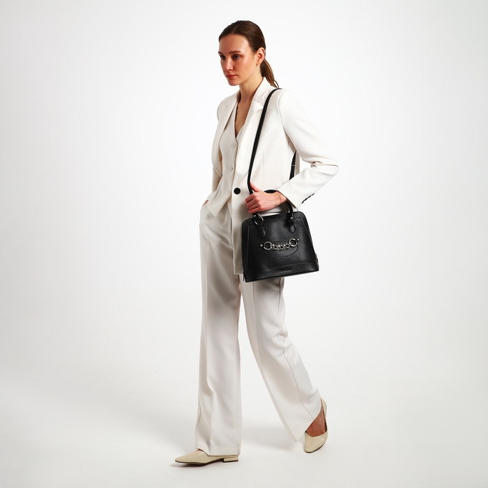 Сумка женская TEXTURA, тоут, средний размер, цвет чёрный