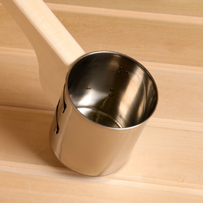 Ковш для бани из нержавеющей стали, 0.5л, 42 см, с ручкой, Ковш для бани из нержавеющей стали, 0.5л, 42 см, с ручкой, "Добропаровъ"