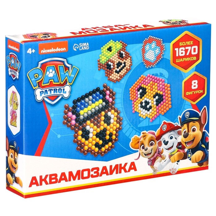 Аквамозаика PAW Patrol, большой набор, 8 фигурок Аквамозаика PAW Patrol, большой набор, 8 фигурок
