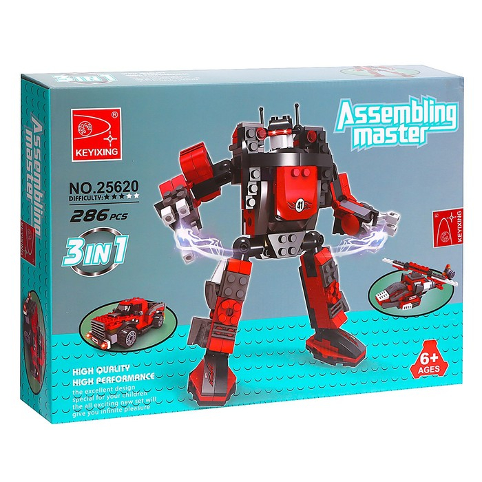 Конструктор Капитан «Робот-трансформер», 3 варианта сборки, 286 деталей Конструктор Капитан «Робот-трансформер», 3 варианта сборки, 286 деталей