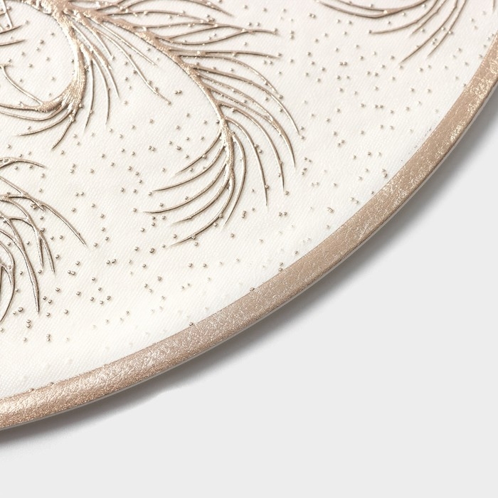 Салфетки сервировочные на стол Доляна «Павлин», 2 шт, d=38 см, цвет бежевый