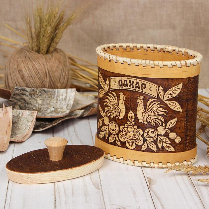Туес для специй «Птицы», сахар, 15х9х14 см, береста Туес для специй «Птицы», сахар, 15х9х14 см, береста