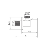 Кран шаровой Accoona A473C-4, 1/2"х1/2" наружная резьба, для быт. приборов, угловой, синий