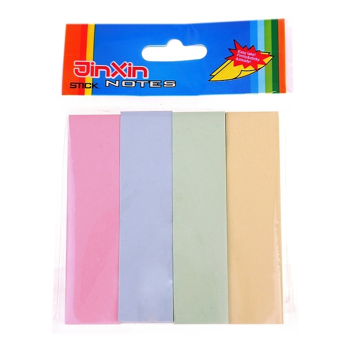 Блок-закладка с липким краем 19 мм х 76 мм, 4 цвета по 100 листов, пастель, МИКС Блок-закладка с липким краем 19 мм х 76 мм, 4 цвета по 100 листов, пастель, МИКС