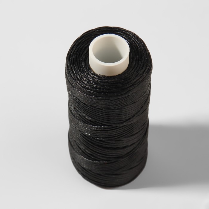 Нитки вощёные, плоские, 150D/16, 0,8 мм, 50 ± 2 м, цвет чёрный Нитки вощёные, плоские, 150D/16, 0,8 мм, 50 ± 2 м, цвет чёрный