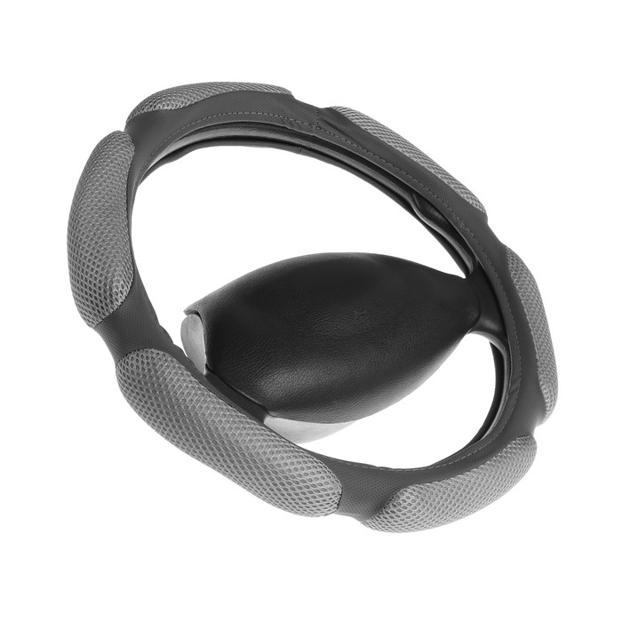 Оплетка на руль TORSO, анатомическая, 6 подушек, размер 38 см, серый Оплетка на руль TORSO, анатомическая, 6 подушек, размер 38 см, серый